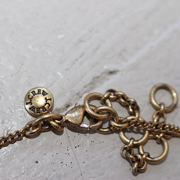 J Crew - Signed Costume Jewelry - Teardrop Topaz Statement Necklace, 5 Stones - Picture 4 of 7